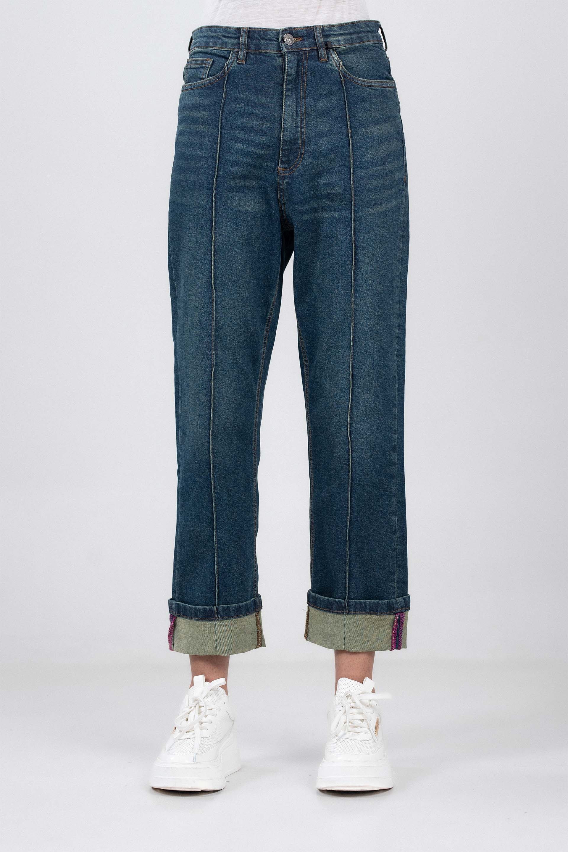 Folded Straight Jeans